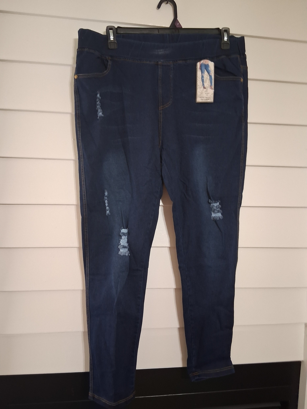 Dark Blue Distressed Women's Jeans